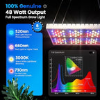 MetryGrow Grow Lights for Indoor Plants, [Smart APP & Expansive 2x2 Ft Coverage] Genuine 48Watt LED Full Spectrum Hanging Growing Plant Lamps, 8-Level Brightness（Hanging Use） - Image 2