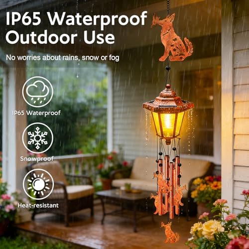 Dog Solar Wind Chimes for Outside, Birthday Gifts for Mom Women Grandma Mother's Day Memorial, 34-Inch Windchimes with Wind Spinner, Outdoor Hanging Solar Lights Waterproof Garden Decor Patio Yard - Image 5