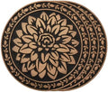 HF by LT Deluxe Rubber Stepping Stone, Dahlia Design, Heavy Duty 13" All-Weather Garden Tile, Black with Brushed Brass Finish, Set of 3 by HFbyLT