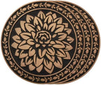 HF by LT Deluxe Rubber Stepping Stone, Dahlia Design, Heavy Duty 13" All-Weather Garden Tile, Black with Brushed Brass Finish, Set of 3 by HFbyLT