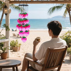 Glass Strawberry Wind Chimes - Hand-Painted Glass Strawberry Suncatcher for Window,Outdoor Garden Decor,Colorful Strawberry Ornaments Hanging Wall Art for Patio,Unique Memorial Gifts for Women & Mom - Image 6