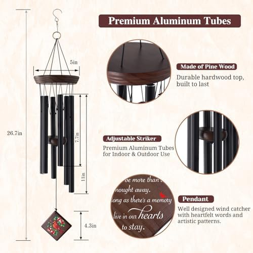 Memorial Wind Chimes for Outside, Sympathy Gift for Loss of Loved One - Image 3