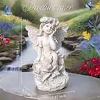 Fairy Garden Statue, Sitting Resin Fairy Figurine, 12.8 Inch - Image 3