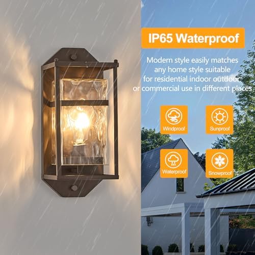 Brown Outdoor Wall Sconce,Waterproof Exterior Lighting Fixture - Image 5