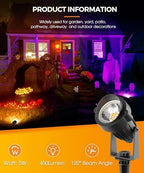L LOHAS LED Halloween Lights Outdoor, Orange and Purple Spotlight 5W - Image 5