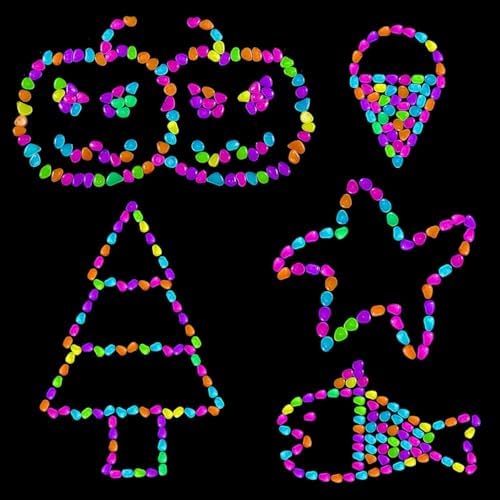 2026 Colorful Glow-in-the-Dark Garden Stones, Luminous Pebbles for Walkways & Aquariums, Rainbow Glow Rocks Outdoor Decor, Nighttime Stepping Stone Fillers, Patio Landscape Lighting (B,600) - Image 5