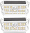 Brightever Solar Motion Sensor Outdoor Lights, 4000LM 344 LEDs Solar Outdoor Lights, IP65 Waterproof Exterior Flood Security Lights with 270° Wide Angle & 3 Modes for Patio Garage, 2-Pack White by Brightever