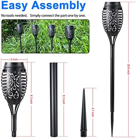 Solar Torch Lights with Flickering Flame 12 Pack for Decorations - Image 6