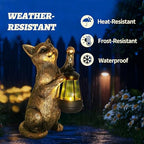 HONGLAND Cat Outdoor Statues Garden Decor, Cat Figurines Solar Lantern Lights, Birthday Gifts for Mom, Front Patio Balcony Yard Art Lawn Ornaments Porch Outdoor Decorations - Image 6
