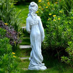 Outdoor Goddess Statue, Garden Beauty Decoration, Graceful Female Figure Sculpture, Catholic Concrete Finish Art Decor for Yard Patio Deck Home Entryway Hallway, Grey - Image 5