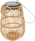 Solar Outdoor Lantern Hanging Rattan Lamp for Garden Patio Yard, Waterproof Solar-Powered Decorative Lantern Faux Wicker Iron Frame for Outdoor Atmosphere Lighting by WOFASHPURET