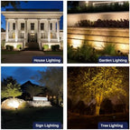 Gardenreet Solid Brass Flood Light - Landscape Low Voltage LED Wall Wash Light, 12V Outdoor Hardwired IP65 Waterproof, Black Angle Adjustable Lighting for Garden Tree Yard Wall Without G4 Bulb - Image 5