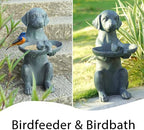 Cynkeyee Outdoor-Statues Garden Decor Bird Bath - Large Dog Statue Bird Feeder Statues for Outside Yard Lawn Patio Gardening Gifts for Women Fairy Garden (Bronze) - Image 3