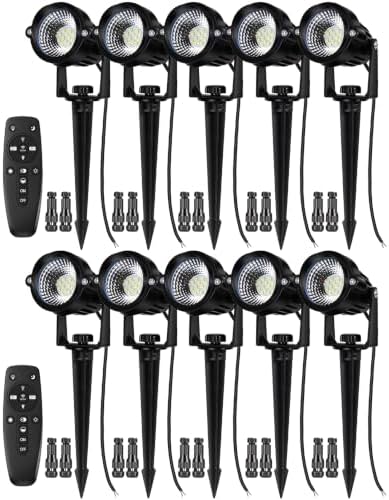 12W Landscape Lights Low Voltage LED Landscape Lighting Spotlight Waterproof Garden Pathway Christmas Decorative Lights Outdoor (Stepless CCT 10 Pack) by MOTRACKCAO