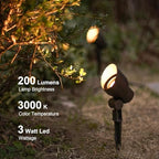 GOODSMANN Landscape Lighting 2PK Low Voltage Landscape Flood Lights 3W LED 200 Lumen Outdoor Spotlight 3000K Warm White Replaceable LED Bulbs Outside Hardwired Lighting with Metal Stakes - Image 2