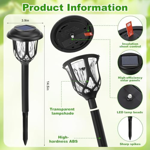 Tuanse 20 Pcs Solar Outdoor Garden Pathway LED Lights Bulk, White Light - Image 2