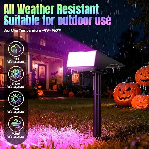 Solar Lights Outdoor Waterproof Landscape Spotlight Color Changing 2 Pack - Image 4