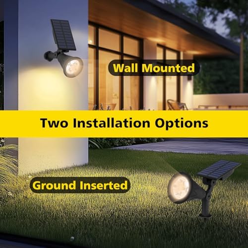T-SUN Solar Spot Lights Outdoor Waterproof, Natural White, 2 Pack - Image 6