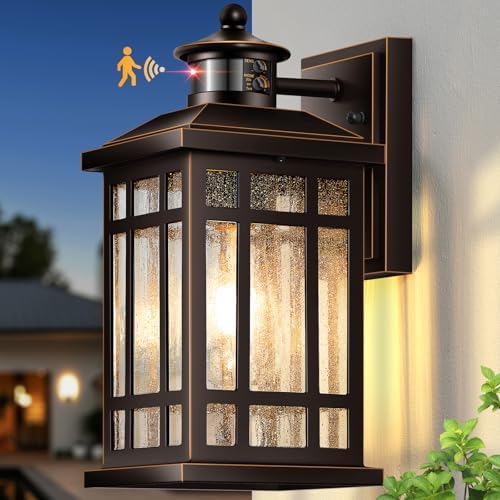 Outside Lights for House with Motion Sensor, Oil Rubbed Bronze by OPAXIS