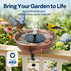VIVOHOME Deck-Mounted Bird Bath with Solar Fountain, 13-Inch Bowl, Bronze - Image 2