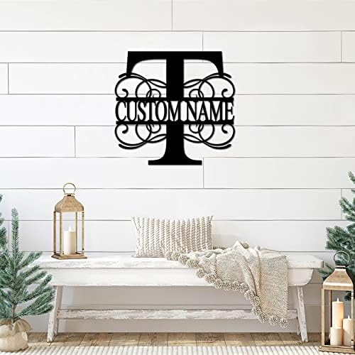 Metal Sign T Custom Name Initial Letter Monogram Retro with Holes Iron Metal Wall Decor Artwork Sign Decorative Metal Letter Word Sign for Living Room Entryway Decor Home Gift 24 Inch - Image 3