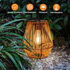 Livinlarge Solar Lanterns Outdoor Waterproof,Wicker Solar Lantern 2 Pack | - Image 5