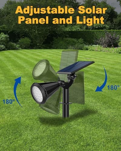 Solar Spot Lights Outdoor Color Changing, 7 Modes/14 LED Outdoor Solar Lights for Yard, Waterproof RGB Multicolor Solar Landscape Spotlights Auto On/Off for Flood, Yard, Tree, Pathway, 4 Pack - Image 5