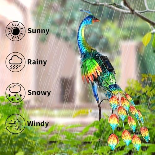 Vibrant Metal Peacock Statue - Outdoor Garden Decor, Sculpture & Yard Art - Durable, Weather-Resistant, Christmas Idea for Backyard, Lawn, Patio - Image 4