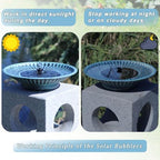12.3" Solar Bird Bath Bowl,Metal Solar Bird Bath Fountains for Outdoors - Image 5