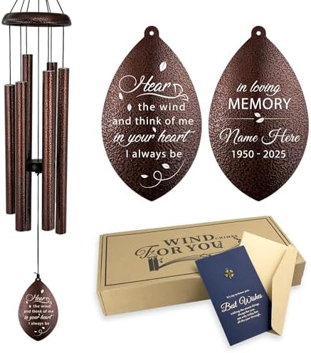 ASTARIN Sympathy Wind Chimes Custom, Personalized Dragonfly Wind Chimes Sympathy Gifts for Remembrance, Bereavement Gifts for Men in Memory Wind Chime, 36 inch Windchime(Produced in Texas) by Astarin