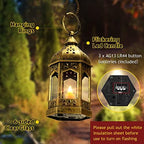 Cunhill 12 Pcs Mini Lanterns Hanging Vintage Flickering LED Candle,Gold - Image 4