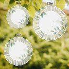 Wind Spinners for Yard Garden, Summer Green Botanical 3D Stainless Steel Round Hanging Spinners Indoor Outdoor Kinetic Yard Art,12 Inch, Watercolor Country Plant - Image 2