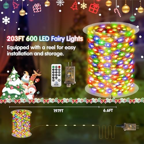KNONEW 400FT 1200LED Outdoor Fairy Lights Plug in Multicolor Xmas Decor - Image 5