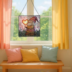 Valentine Gnome Hug Stained Glass Suncatcher – Square Hanging Window Panel for Home or Greenhouse – Whimsical Glass Art Gift for Garden Lovers, Christmas, Halloween, Father Days nULTXb - Image 5