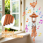 Cat Solar Wind Chimes for Outside, Birthday Gifts for Mom Women Grandma Mother's Day Memorial, 34-Inch Windchimes with Wind Spinner, Outdoor Hanging Solar Lights Waterproof Garden Decor Yard, 2 Pack - Image 4