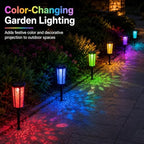 Solar Pathway Lights Outdoor, 6 Pack Amber and RGB Garden Lights - Image 3