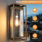 19" Large Outdoor Wall Light Fixtures,Distressed Brown Porch Light - Image 3