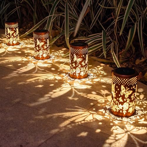 DIBIEECN Birthday Gifts for Women, Solar Lanterns, Butterfly, 4 Pack by DIBIEECN