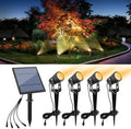 APONUO Metal Solar Spot Lights Outdoor with 9.8ft Cable Solar Powered Landscape Lighting Low Voltage IP65 Waterproof Auto On/Off for Outside Garden Yard Landscape Pathway Garage-Warm White(4-in-1) by APONUO