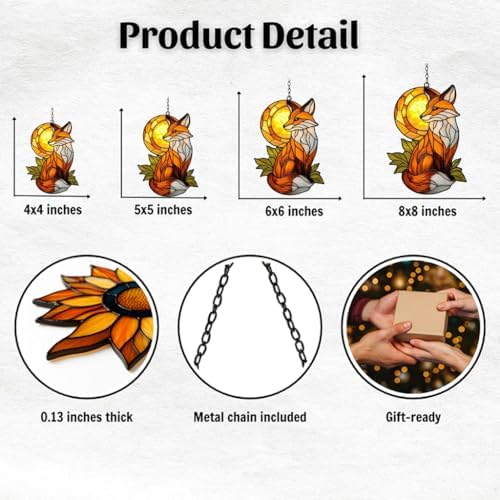 Autumn Fox Acrylic Suncatcher - Image 2
