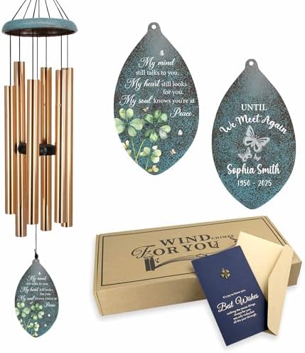ASTARIN 35" Butterfly Personalized Wind Chimes for Loss of Loved One, Sympathy Gifts for Loss Mom Dad, Windchimes in Memory of a Loved One, Custom Name Outdoor Wind Chime(Produced in Texas) by Astarin