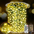 KNONEW 203FT 600LED Green Wire Outdoor Fairy Lights Plug in Warm White Xmas by KNONEW