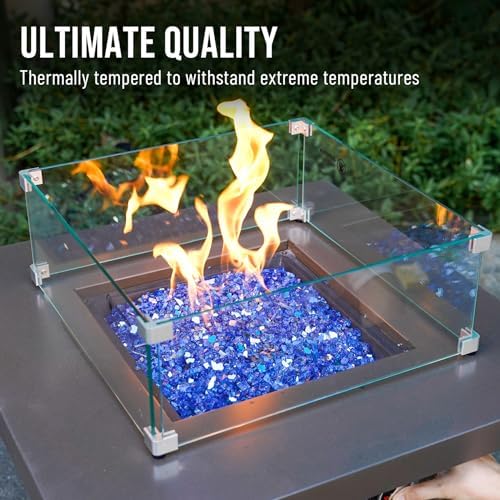 Skyflame 1/4-Inch Cobalt Blue Reflective Fire Glass for Fire Pit Fireplace - Image 4