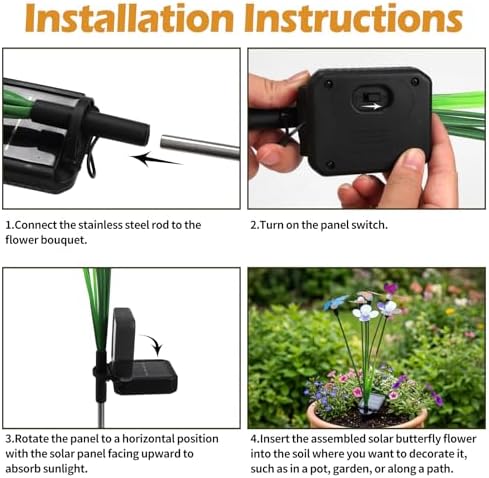 Hoikwo Solar Garden Flower Lights 4 Pack - Image 3