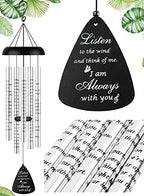 Fabuday 32'' Sympathy Wind Chimes Memorial Gift for Loss of Loved One Black by Fabuday
