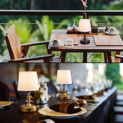 O’Bright Seraph mini – Cordless LED Table Lamp with Dimmer, Built-in Rechargeable Battery, 3-Level Brightness, Patio Table Lamp, Bedside Night Lamp, Ambient Light for Restaurant, Brushed Nickel - Image 6
