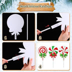Drydiet 3 Pack Metal Christmas Yard Signs Decor Xmas Yard Stakes Outdoor with Stakes for Holiday Outdoor Garden Lawn Pathway Decoration(Candy) - Image 3