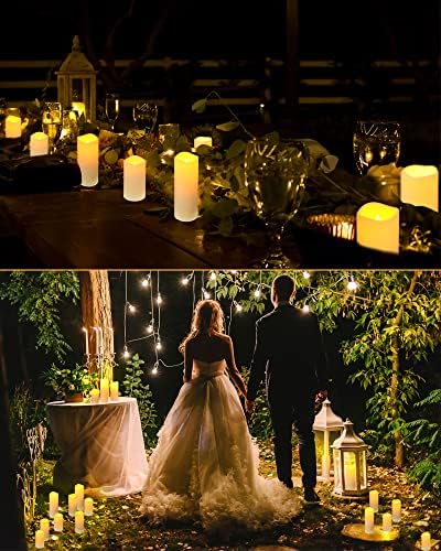24 Pieces Flameless Candles Bulk, Waterproof Battery Operated LED Flickering Realistic Pillar Candles with 4 Remote and Timers for Wedding Outdoor Indoor Home Decoration, 3 Sizes - Image 5