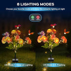 4 Pack Solar Garden Lights Outdoor, 8 Lighting Modes Warm White LED Powered Swaying Butterfly, Waterproof Hydrangea Flowers Landscape Light for Outside Yard, Patio, Pathway Decorative, Décor, Gifts - Image 3
