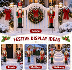 Outdoor Nutcracker Christmas Decor Lights, 2 Pack 48.2" Metal Yard Stakes - Image 7